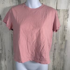Everlane Pink Organic Cotton Tee Sz S MSRP $38 Box-Cut Relaxed Fit